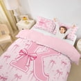 thumbnail image 2 of Erosebridal Pink Bow Tie Initial K Duvet Cover Set For Children Teens,Cute Love Heart Print Bedding Full For Girls,Pink Reversible,3-Piece,No Comforter, 2 of 5