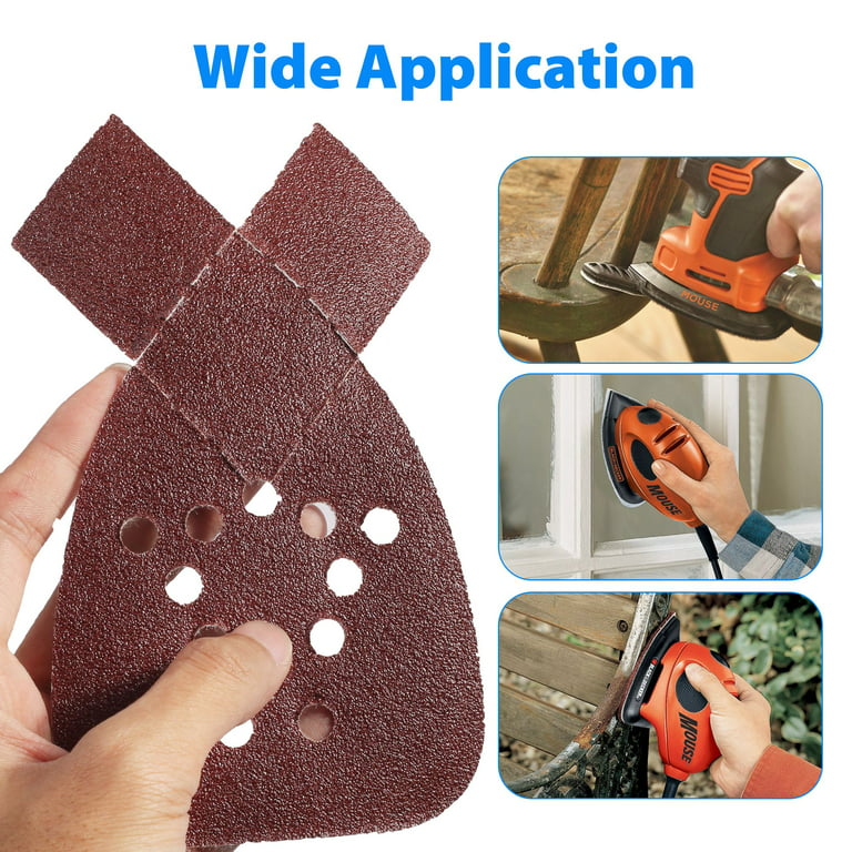 Sanding Pads for Black and Decker Mouse Sanders by LotFancy, 50PCS