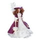 thumbnail image 5 of Muñeca de porcelana en miniatura estilo victoriano con falda morada oscura y sombrero para mujer, para decoración de casa de muñecas a escala 1/12, 5 of 15