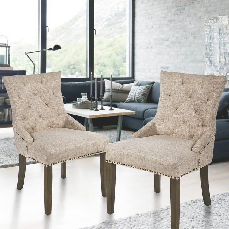 Contemporary Accent Chair Fabric Tufted Upholstered Dining Chairs