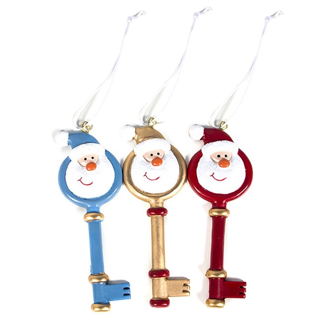 Bangcool 3PCS Christmas Hanging Ornament Santa Decor Key Shape Christmas Tree Ornament