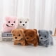 thumbnail image 4 of Electric plush toy puppy can walk, bark, nod and wag its tail 1-3 pet playhouse children's toys (vertical eared teddy bear 【 pink 】), 4 of 5