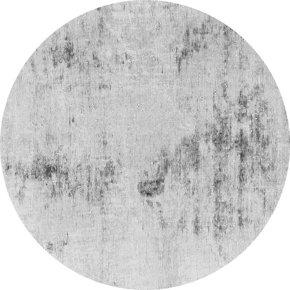 Ahgly Company Indoor Round Abstract Gray Modern Area Rugs, 4' Round