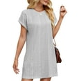thumbnail image 5 of UVN Summer Dresses for Women Short Sleeve Dress Casual Crewneck Short Dress with Pockets, 5 of 8