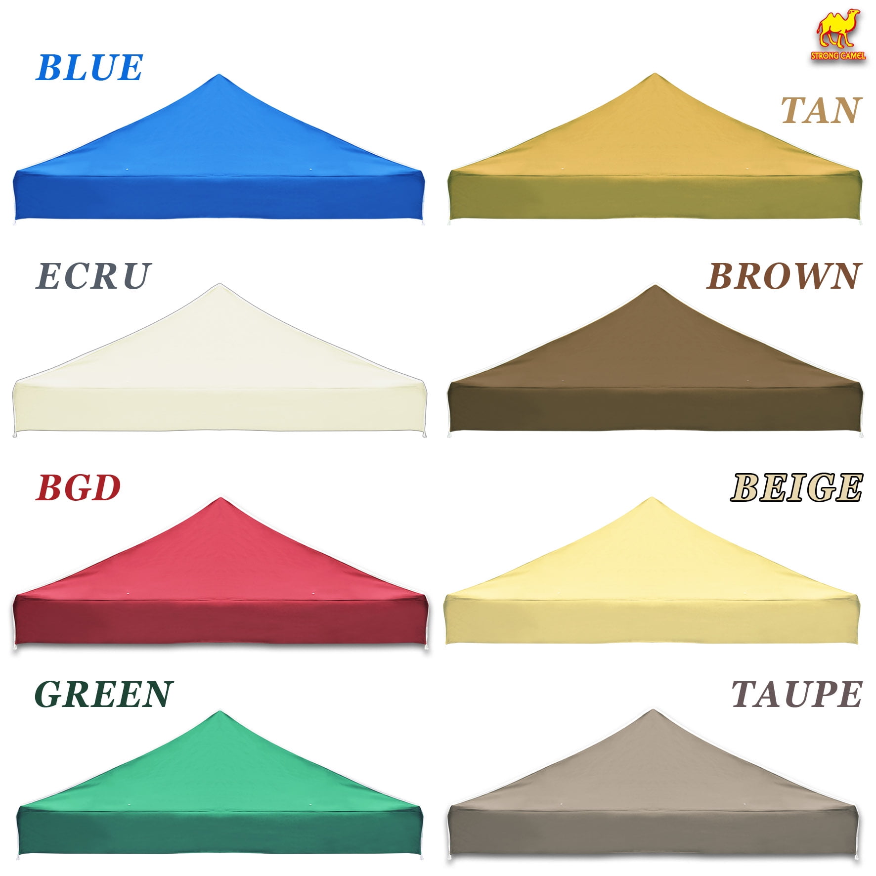 SUNNY Ez pop Up Instant Canopy 10'X10' Replacement Top Gazebo EZ Canopy Cover Only Patio Pavilion Sunshade Polyester-Tan