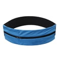thumbnail image 1 of Hukapapa Riñonera deportiva de seda con leche, riñonera elástica con doble cremallera, riñonera impermeable para correr y yoga, color azul, 1 of 5