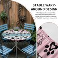 thumbnail image 2 of Blue Pink Dog Paws Prints Round Tablecloth for 55-60 Inch Tables, Fitted Table Cover with Elastic Edge, Farmhouse Beige Wood Waterproof Outdoor Table Cloth Protector for Patio Garden Dinner Picnic, 2 of 9