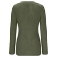 thumbnail image 5 of Long Sleeve Shirts for Women Knitted Tops Button Front Slit Casual Ladies Blouse Dressy Tunic Tops Basic Tee Shirts Green XL, 5 of 6