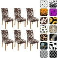 thumbnail image 1 of Chair Covers for Dining Room Set of 6, Stretch Dining Chair Cover 6 Pieces, Washable Kitchen Parsons Chair Slipcovers 6 Pack, Removable Seat Protector for Home and Party, 1 of 5
