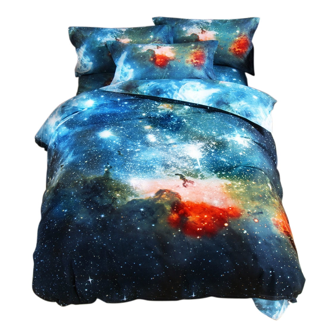 ... Galaxy Sky Cosmos Night Pattern Single Size 4pcs Bedding Duvet Set Multicolor