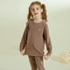 thumbnail image 5 of Conjunto de ropa interior térmica para niños y niñas, con forro largo, ropa interior térmica para niños, color marrón, 5 of 8