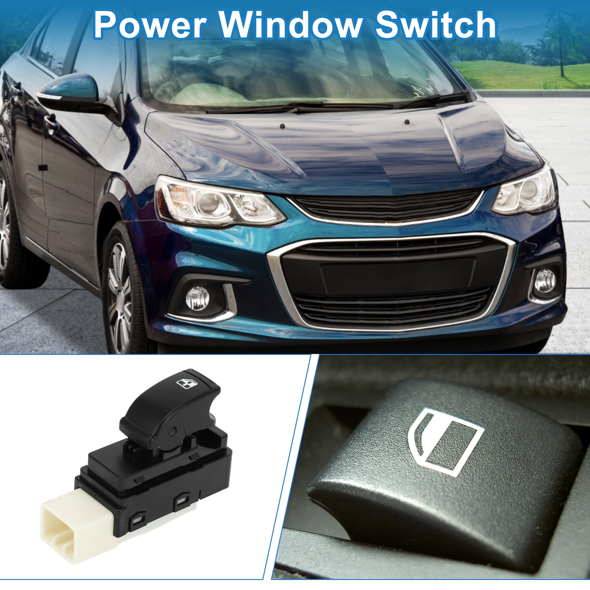 Unique Bargains Front Left Driver Side Window Control Switch for Chevrolet Aveo Black