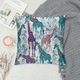 thumbnail image 2 of Giraffe Throw Pillow Cushion Case , Abstract Animal Various Poses Sitting Eating Walking Inspiration, Modern Accent Double-Sided Digital Printing, , Violet Teal Pale Blue, 2 of 5