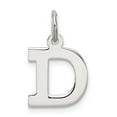 thumbnail image 1 of White Sterling Silver Charm Pendant 16 mm 10 Rhodium-Plated Small Block Initial D, 1 of 3