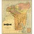 thumbnail image 2 of Vintage Maps 12x13 Black Ornate Wood Framed with Double Matting Museum Art Print Titled - Yucatan 1844, 2 of 4