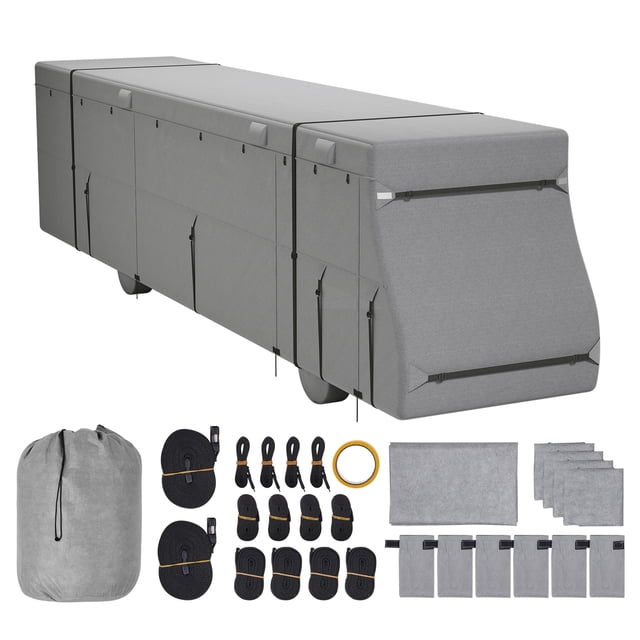 KFFKFF Class A Motorhome Protective Cover, Fits 40-43 ft RVs, Crafted from Durable Non-woven Fabric, Offers Water Resistance, Wind Protection, and Tear Resistance, Includes Storage Bag, Repair Kit