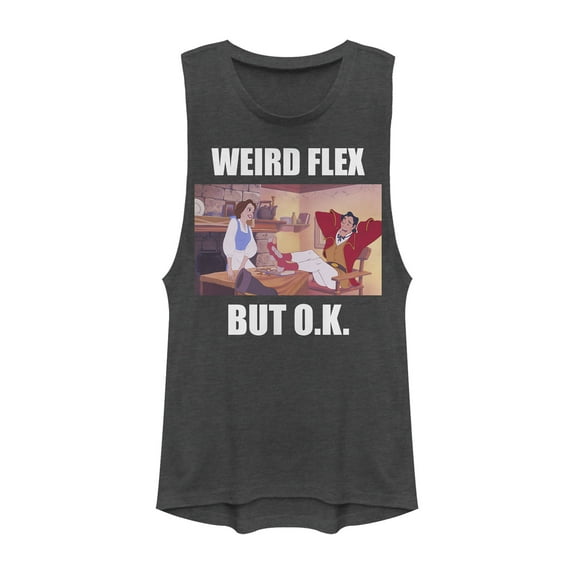 Junior's Beauty and the Beast Gaston Flex  Festival Muscle Graphic Tee Charcoal 2X Large