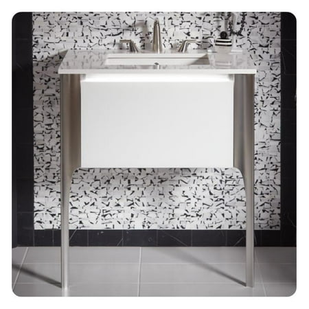 Robern Vb36h2d21p12l71 Balletto 36 1 2 Wall Mount Bathroom Vanity With Single Glass Drawer With Style And Color Satin Bronze In Brushed Nickel