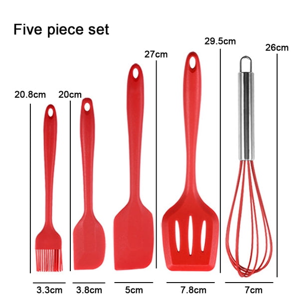 Juego de espátula de silicona de 5 uds, utensilios de cocina de silicona antiadherentes resistentes al calor, juego de utensilios de cocina duraderos