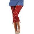 thumbnail image 2 of Feimerou Womens Capri Pants Drawstring Hem Knee Length Capris High Waisted Soft Stretch Yoga Pants Summer Casual Crop Beach Pants, 2 of 5