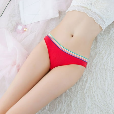 

Women Panties Women Panties Pure Cotton Breathable Panties Women Soft Panties Low Waist Thongs Red One Size 3pcs
