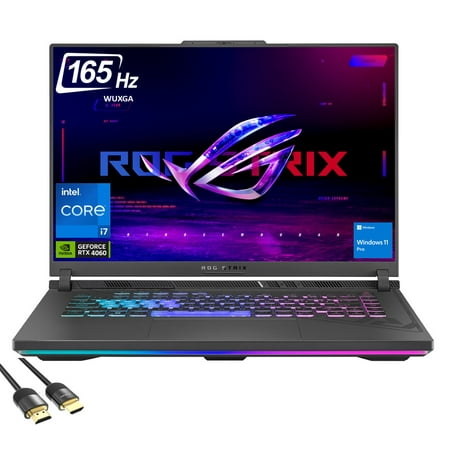 ASUS ROG Strix G16 Gaming Laptop, 16" WUXGA 165Hz, GeForce RTX 4060 140W, 13th Gen Intel 14-Core i7-13650HX, 64GB DDR5, 1TB PCIe SSD, TB 4, 4-Zone RGB, WiFi 6E, Mytrix HDMI 2.1 Cable, Win 11 Pro