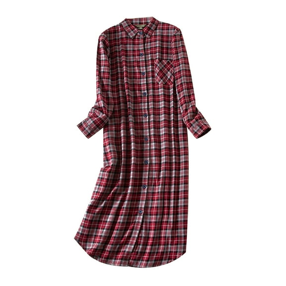 HSHMT Women's Nightgowns Women's Autumn And Winter Extra Long Velvet Cotton Pajamas Cardigan Shirt Nightgown