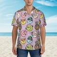 thumbnail image 2 of Rateoe Cute Donuts Pattern Men’s Hawaiian Shirt – Short Sleeve Button-Down Tropical Beach Shirt, Lightweight & Breathable Casual Aloha Shirt with Pocket,Medium, 2 of 7