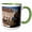 Green/White, variant on 3drose, Europe, Belgium, Bruges. Canal Cafe of Bruges - Eu04 Kwi0012 - Kymri Wilt, 11oz Two-tone Blue Mug