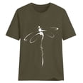 thumbnail image 3 of Fgnfyis Hauts pour Femmes T-Shirt Court Décontracté Tunique à Manches Courtes Imprimé Col Rond Lettres Chemisier avec Imprimé Placement T-Shirts à Manches Courtes pour Femmes Vert Armée TTG, 3 of 3