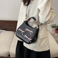 thumbnail image 4 of Bolso Sweet Bow Hombro Contraste Color Tote Estético Bandolera Negro, 4 of 8