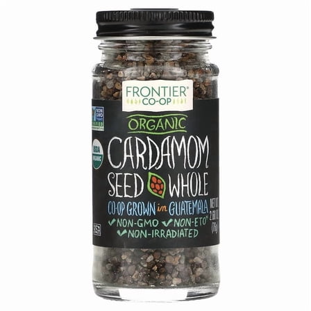 Frontier Co-op, Organic Cardamom Seed, Whole, 2.68 oz Pack of 3