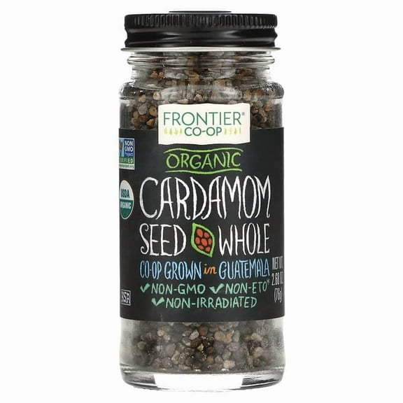 Frontier Co-op, Organic Cardamom Seed, Whole, 2.68 oz Pack of 3