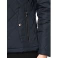 thumbnail image 7 of INSPIRE CHIC Women's Stand Collar Long Sleeves Zip Up Lightweight Quilted Jacket Blue S, 7 of 7