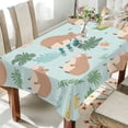 thumbnail image 4 of 60x60 Inch Tablecloth Polyester Square Tablecloth for Home Kitchen Dinner Decor Capybaras in Playful Poses, 4 of 9