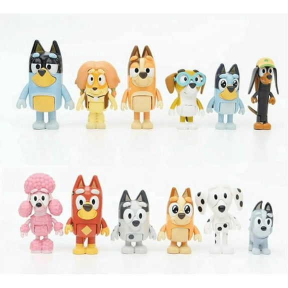 Bluey Dog Action Figure 12 PCS Kids Toy Bingo Bluey & Friends Collection Model
