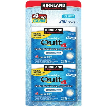 Kirkland Signature Quit 4 mg. Ice Mint Gum, 300 Pieces