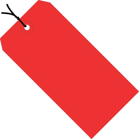 Office Depot® Brand Prestrung Shipping Tags, 8" x 4", Red, Case Of 500