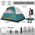 thumbnail image 4 of COBIZI 4 Person Tent for Camping with Waterproof Rainfly,EZ Setup Tent Windproof Instant Family Dome Camping Tent with Mesh Door & Ventilation Windows for Beach Camping Hiking Backpacking,Dark Green, 4 of 9