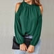 thumbnail image 2 of Camisa de manga larga con aberturas y costuras de encaje para mujer - Top informal de cuello redondo, poliéster ligero, otoño/invierno - Tallas S-XXL, 2 of 6