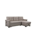 thumbnail image 5 of JERFIT Light Gray Linen Reversible Sleeper Sectional Sofa with Storage Chaise, USB Ports, 5 of 8