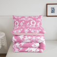 thumbnail image 5 of Homewish Hipple Moth Skull Full Size Comforter Sets,Happy Halloween Bedding Comforter Set,Pink,Moon Floral Duvet,Pink Reversible,3pcs,1 Comforter and 2 Pillowcases, 5 of 7