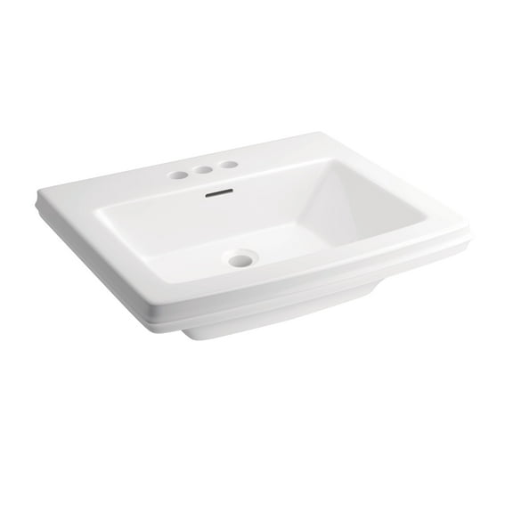 Proflo Pf1174 Holyoke 24-1/2" Rectangular Fireclay Pedestal Bathroom Sink - White