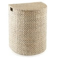 thumbnail image 3 of Casafield Half Moon Laundry Hamper with Lid and Removable Liner Bag - Natural, Woven Water Hyacinth Laundry Basket Sorter for Clothes, 3 of 7