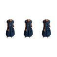 thumbnail image 1 of Sonducket Vestido de mujer Jersey de color sólido Reemplazo Casual Verano Moda Niñas Vestidos de mujer Ropa Azul oscuro S Type1 NO1, 1 of 6
