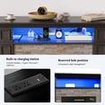 thumbnail image 3 of LGHM 72" Fireplace TV Stand for 75 inch 80 inch TV with Charging Station & LED Lights, Electric Fireplace with Mantel, Farmhouse Entertainment Center with 23" Electric Fireplace, White Brown, 3 of 11