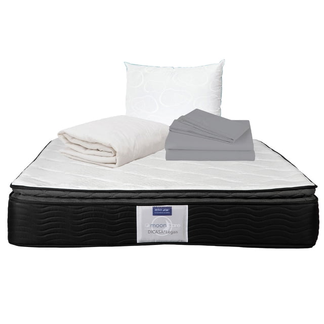 Colchón DICASA Legan Matrimonial + Almohada Oso + Protector de Colchón + Sábanas