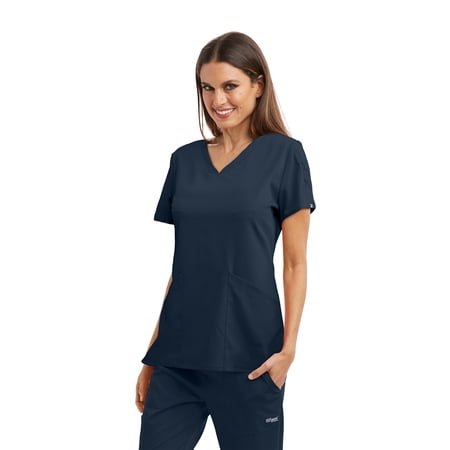 Grey s Anatomy Signature GNT019 Women s 3 Pocket V-Neck Laced Sleeve Scrub Top Graphite 5XL Grey s Anatomy Signature GNT019 Women s 3 Pocket V-Neck Laced Sleeve Scrub Top Graphite 5XL