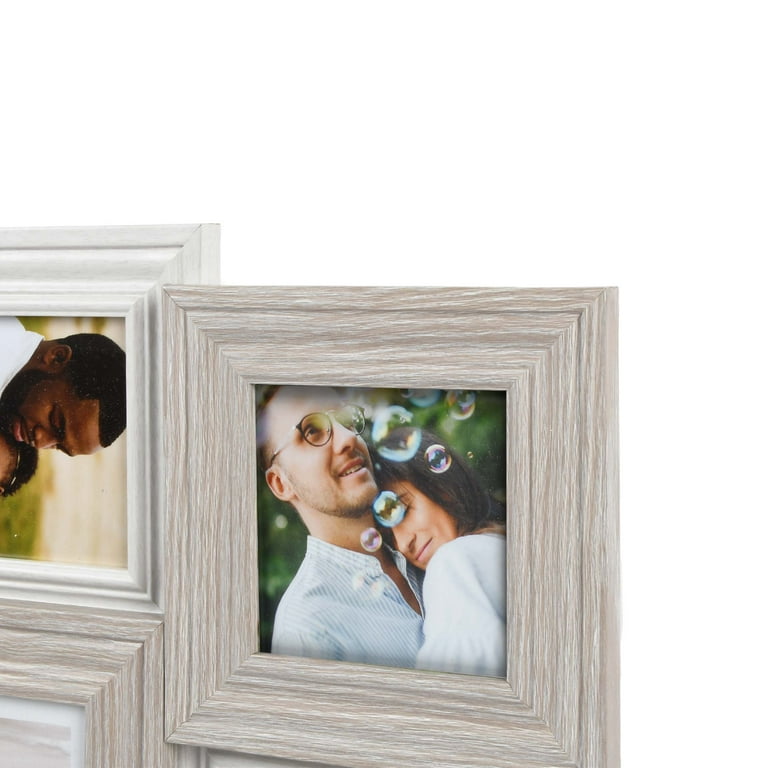 Prinz 6-Opening, for 4x6, 4x4, and 5x7 Photos, Collage Picture Frame, White-Natural