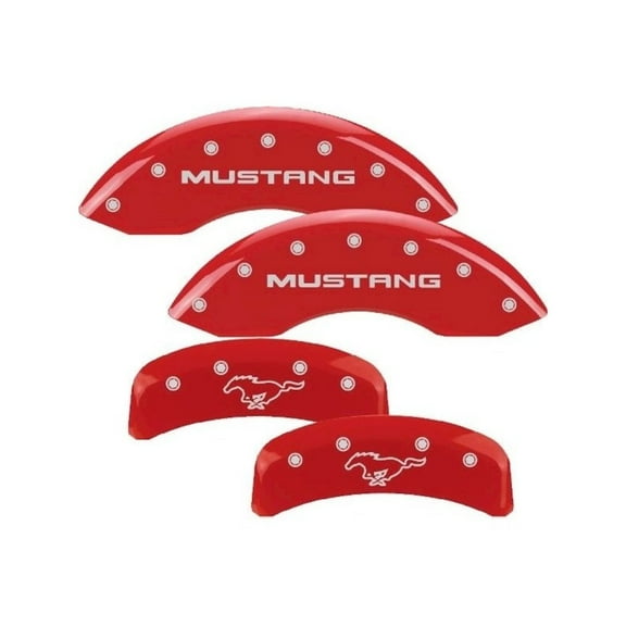 MGP Caliper Covers 10095SMPYRD Mustang Pony Logo - Red Powder Coat - Set of 4 Fits select: 1999-2004 FORD MUSTANG